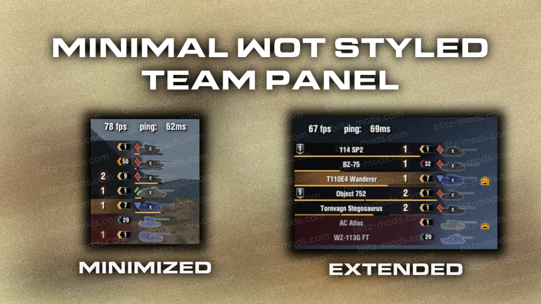 Minimal WoT Styled Team Panel